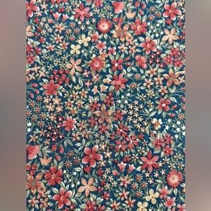 Vintage Joan Kessler Fabric Cotton Blue Pink Floral 38" x 44"